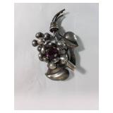 925 Sterling Silver Floral Brooch