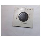 1835 Half Cent Coin in Protective Holder