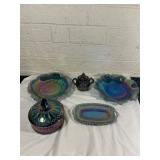 Iridescent Carnival Glass Tableware Set