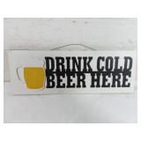 Wooden Sign with Beer-Themed Design