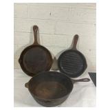 Three Cast Iron Cookware Items