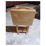 Wooden Folding TV Trays with Stand