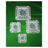 Stackable Ceramic Plates with Floral Design