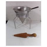 Aluminum Colander Set with Wooden Pestle