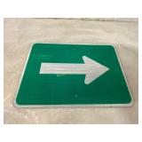 Reflective Metal Traffic Sign with Right Arrow