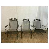 Three Wrought Iron Patio Chairs