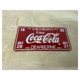 1993 Coca-Cola Dearborn License Plate