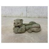 Concrete Cat Garden Planter with Rope Ball Design