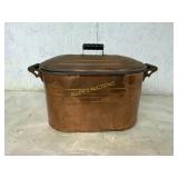 Copper Oval Roasting Pan with Lid and Handles