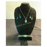 Silver-Tone Jewelry&nbsp; with Turquoise Accents