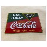 Coca-Cola Metal Sign with Gas Price Graphic