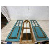 Rustic Wood Panels and Arched Mirror&nbsp;