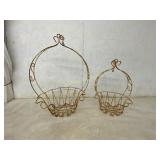 2 Decorative Gold-Tone Wire Baskets