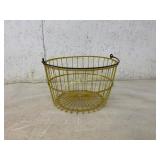 Yellow Wire Egg Basket with Metal Handle