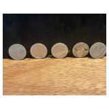 Five 90% Silver US Dimes
