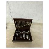 100-Piece Silver-Plated Flatware Set in Wooden Box