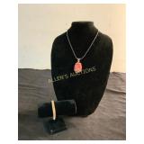 &nbsp;Gold Tone Bracelet and Pendant Necklace Set