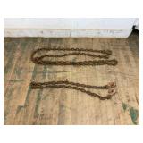 Two Rusted Steel Chains with Hooks