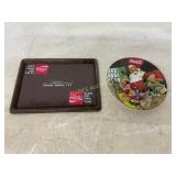 Coca-Cola Santa Tray and Collectible Plate Set