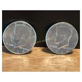 1964 Kennedy Silver Half Dollar Pair