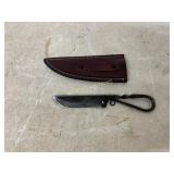 Hand-Forged Steel Knife with Leather Sheath
