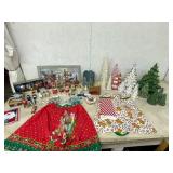 Holiday Decor Including Santas, Trees, and Nativit