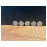 Five 90% Silver Roosevelt Dimes