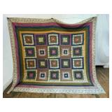 Handmade Patchwork Quilt with Geometric Design