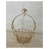 Rustic Wire Hanging Basket with Scrolled Design