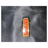 Gold-Tone Money Clip with Red Inlay