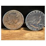 1963 Franklin Half Dollars, 90% Silver
