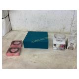 Teal Jewelry Box with Earrings and Mirror