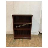 Dark Wood Three-Shelf Bookcase