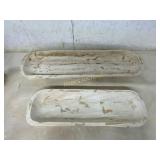 Two Carved Wood Dough Bowls