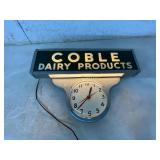 Coble Dairy Products Advertising Clock