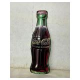 Coca-Cola Bottle-Shaped Metal Sign