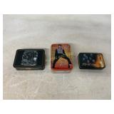 Three Themed Collector Tins with Contents Two Cont