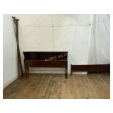 Wooden Bed Frame with Bookshelf Headboard