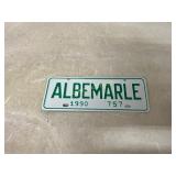 1990 Albemarle Metal License Plate