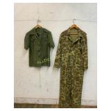 Small Military Shirt and Camouflage Coveralls