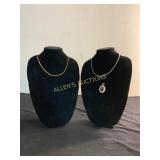 Silver and Gold-Tone Necklaces with Pendant