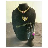 Jewelry with Necklace, Brooch, and Ring