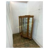 Wood and Glass Corner Curio Cabinet With Shelving