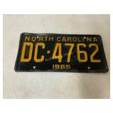 1965 North Carolina License Plate