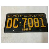 1965 North Carolina License Plate