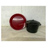 Two-Piece Enamelware Set with Pot and Plate