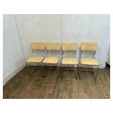 4 Bent Chrome and Vinyl Chairs
