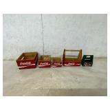 Wooden Coca-Cola Crates and Green Tote