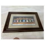 Framed Floral Artwork on Fabric Matting