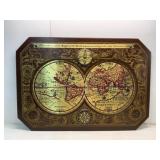 Decorative Vintage-Style World Map Plaque